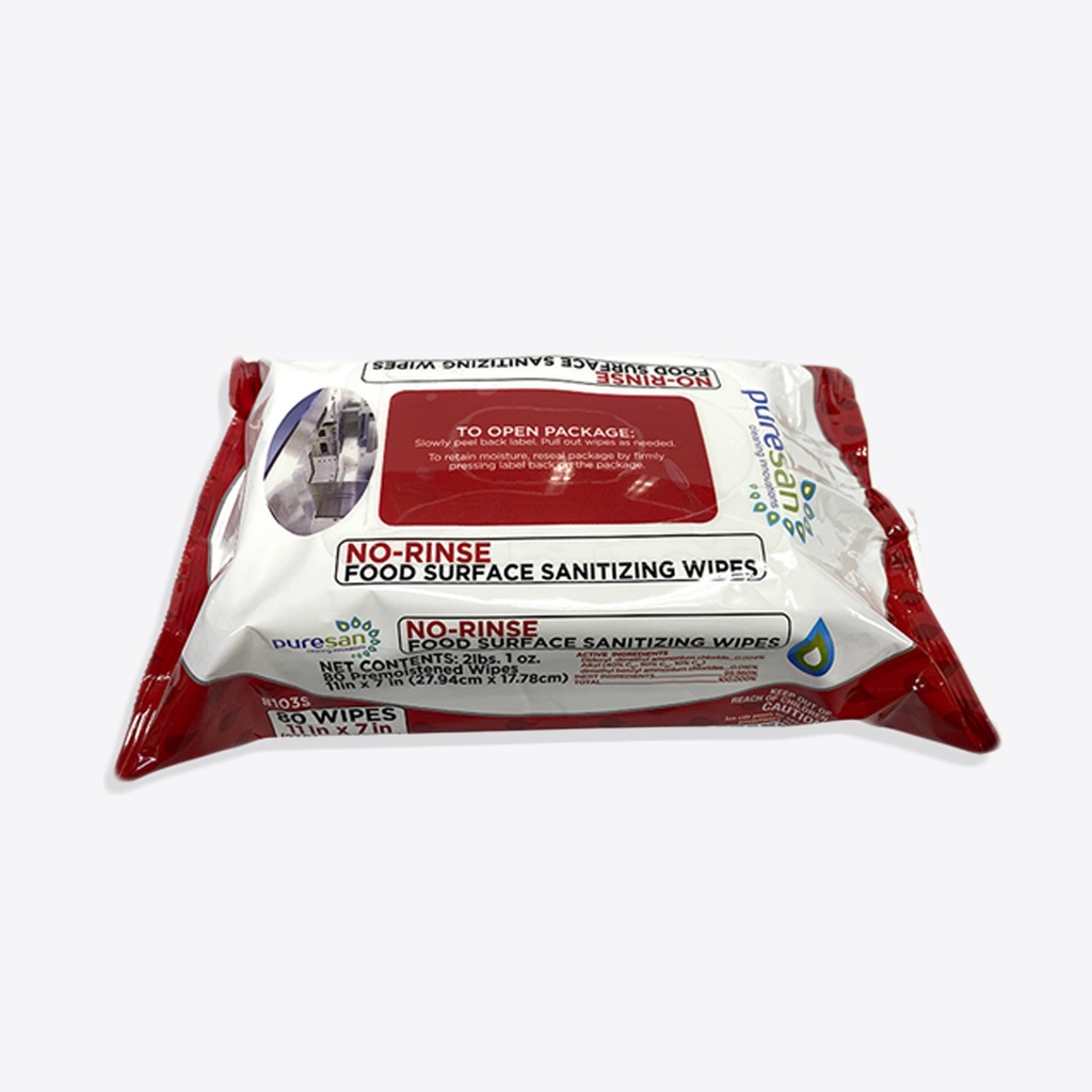[GS00009] No Rinse Food Surface Sanitizing Wipes - Flat Pack 80 Count